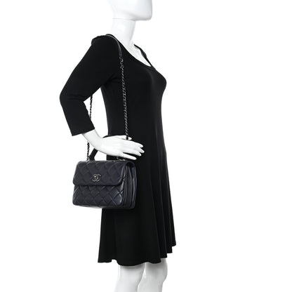 Chanel Lambskin Quilted Small Trendy CC Dual Handle Flap Bag Navy 2 of 13