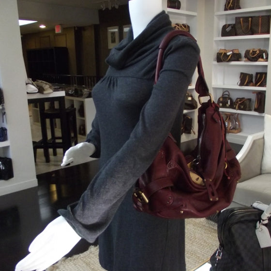 Leather Large Paddington Hobo Grenat