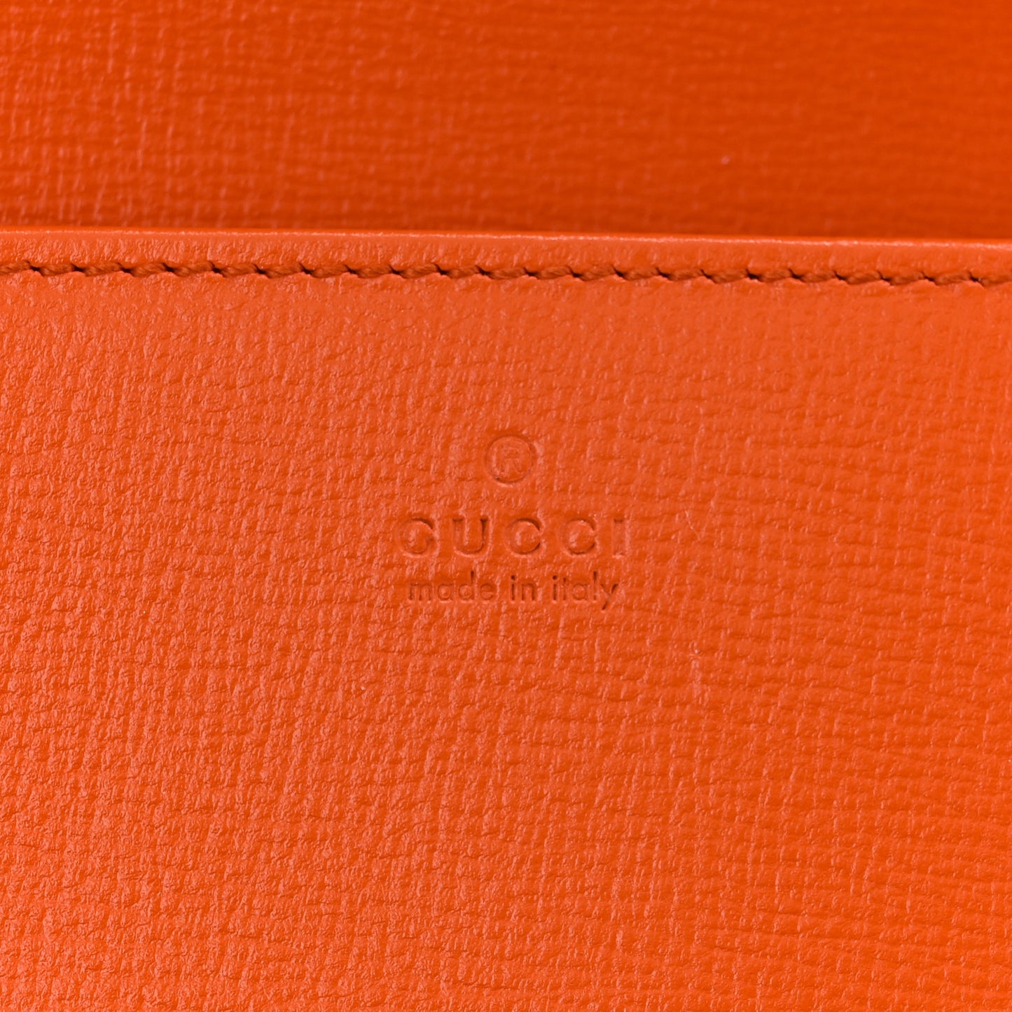Azalea Calfskin Enamel Horsebit 1955 Wallet On Chain Deep Orange