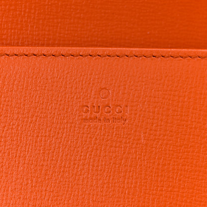 Gucci Azalea Calfskin Enamel Horsebit 1955 Wallet On Chain Deep Orange 6 of 11