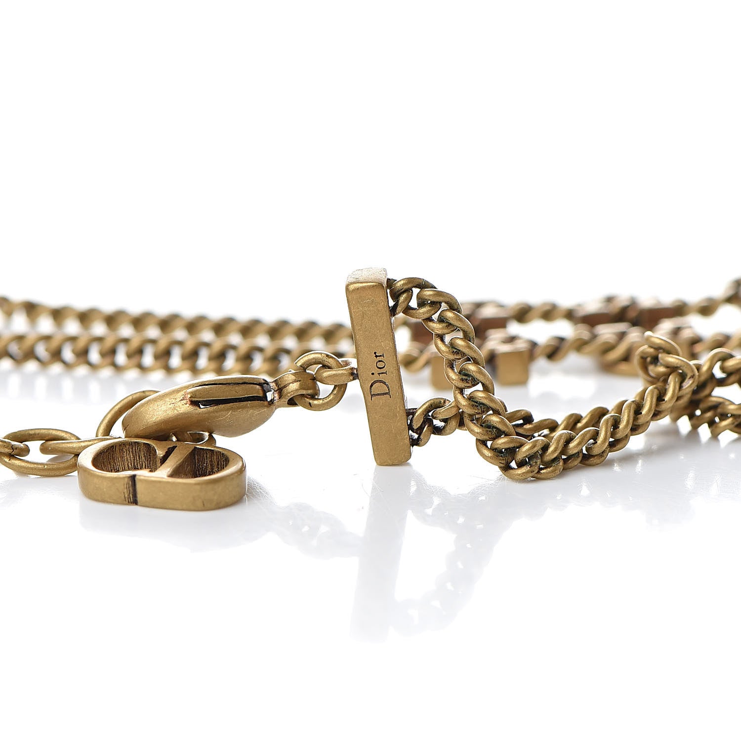 Christian Dior Metal J'Adior Choker Necklace Aged Gold 4 of 5