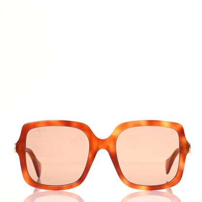 Gucci Acetate Oversize Rectangle Frame GG1070S Sunglasses Tortoise 2 of 8