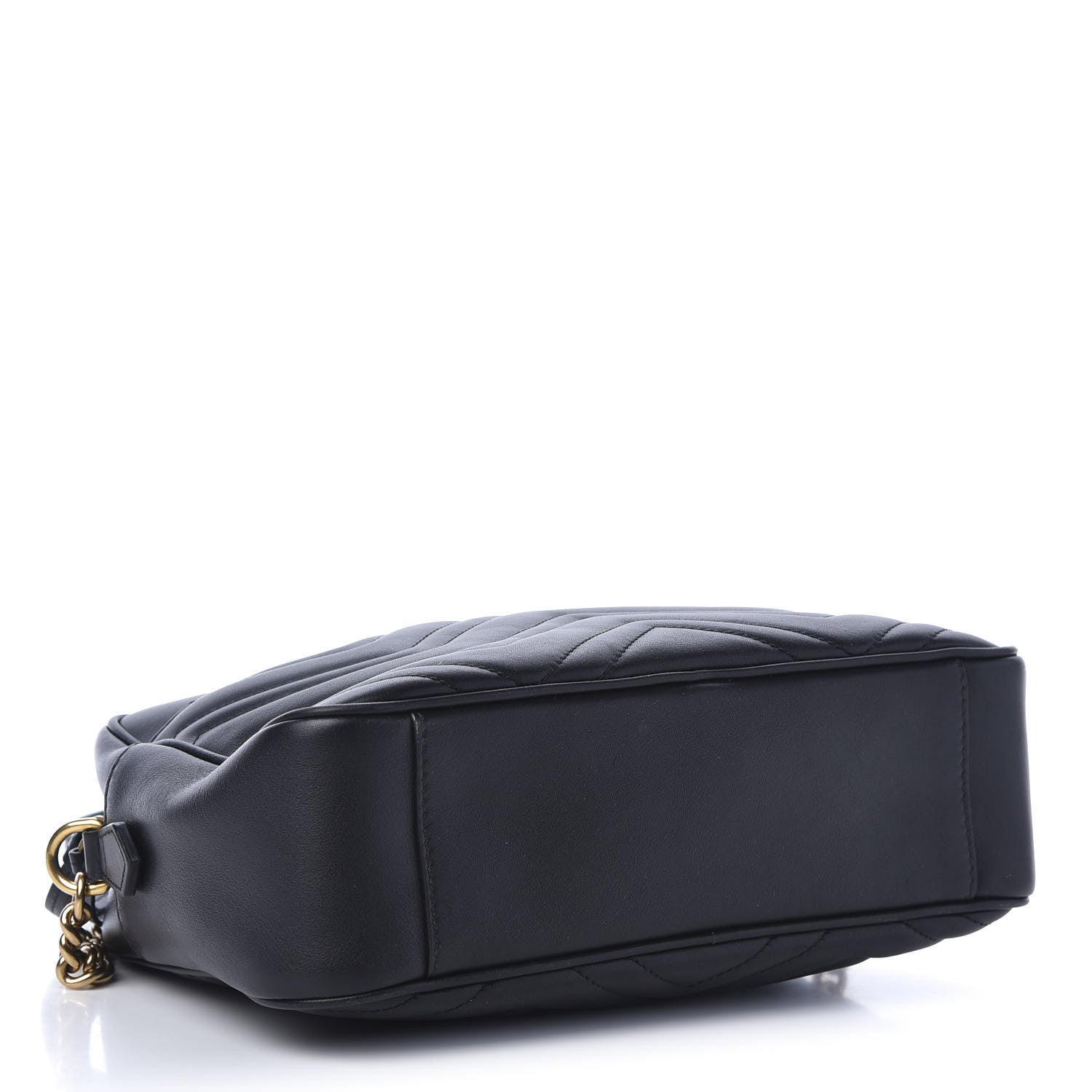 Gucci Calfskin Matelasse Medium GG Marmont Chain Shoulder Bag Black 4 of 11