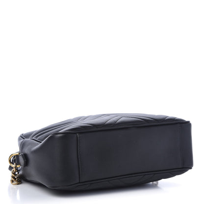 Gucci Calfskin Matelasse Medium GG Marmont Chain Shoulder Bag Black 4 of 11