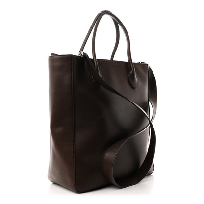 The Row Calfskin Tall Day Luxe Tote Deep Brown 3 of 9