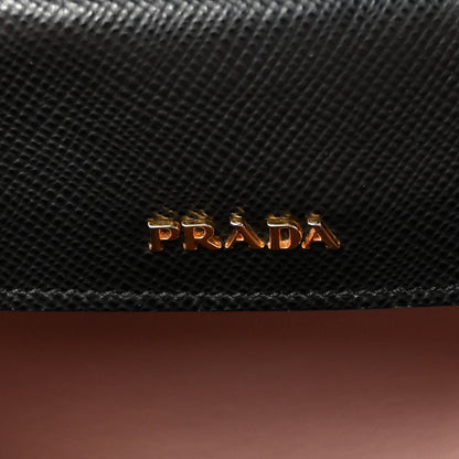 Prada Saffiano Cuir Large Double Bag Black Mughetto 6 of 9