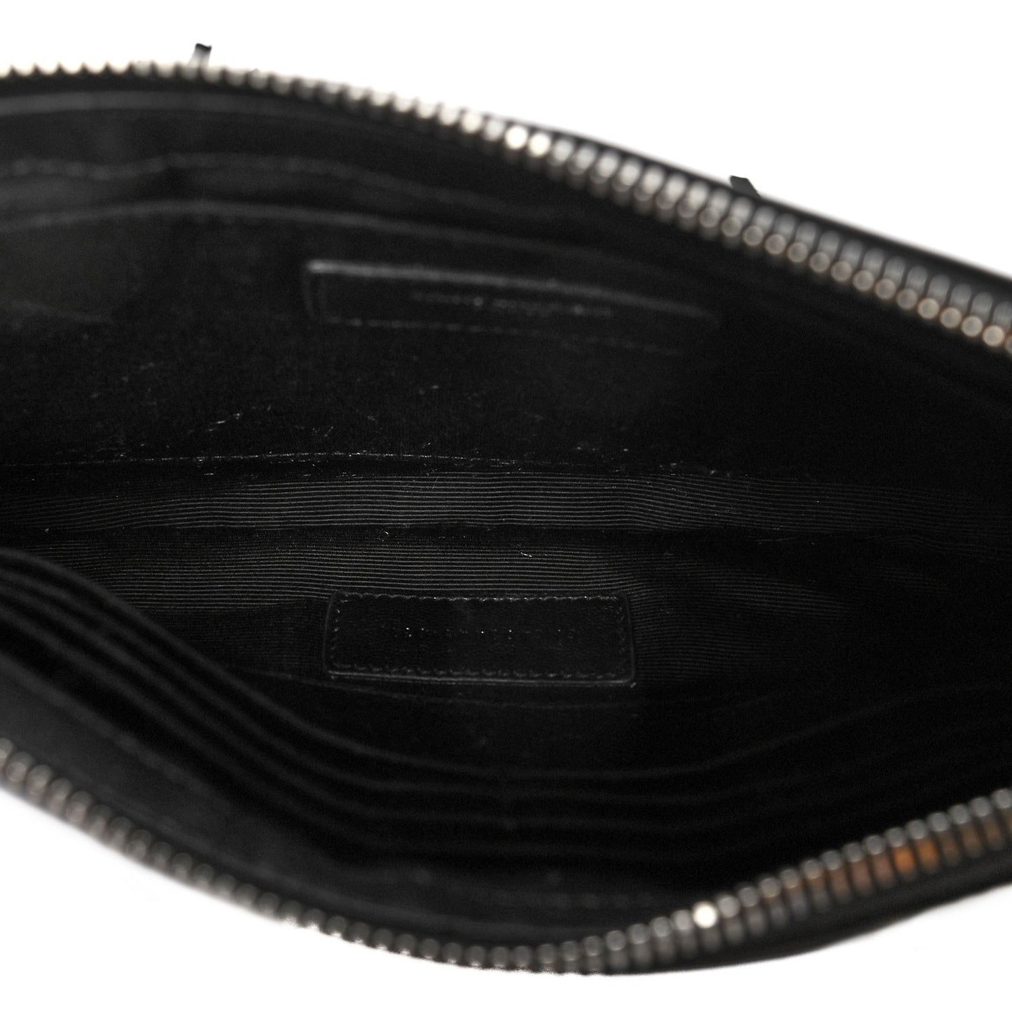Calfskin Monogram Fringe Pouch Black