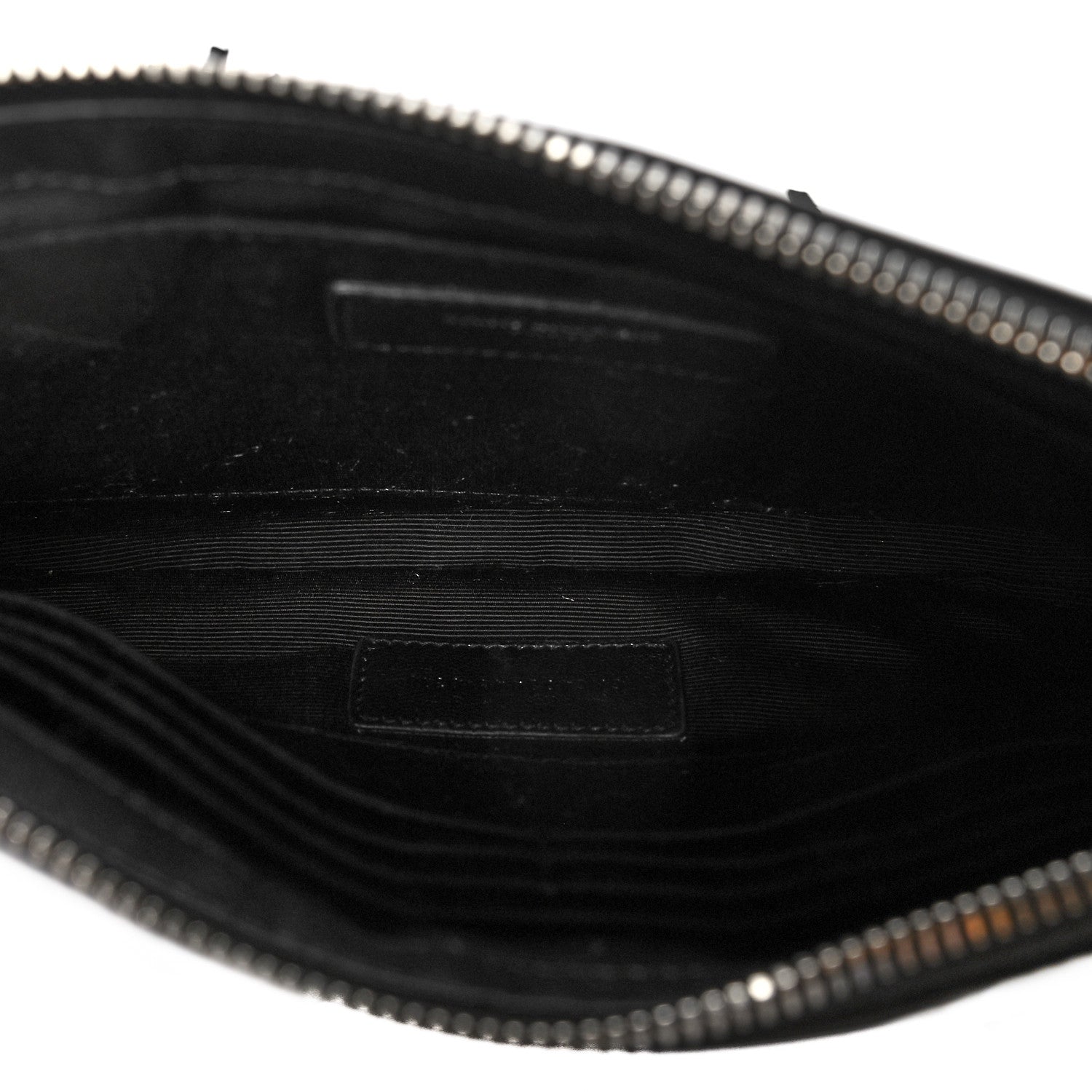 Saint Laurent Calfskin Monogram Fringe Pouch Black 5 of 10