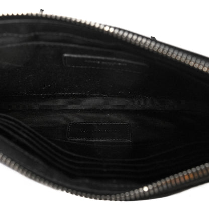 Saint Laurent Calfskin Monogram Fringe Pouch Black 5 of 10