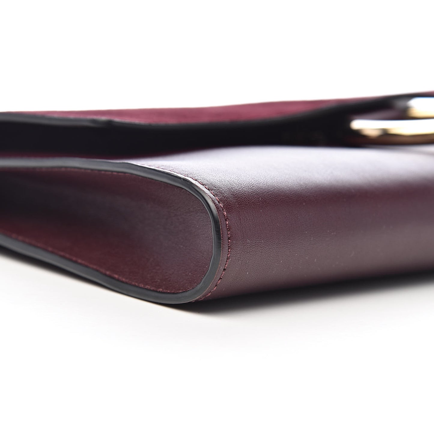 Suede Calfskin Faye Clutch Dark Purple