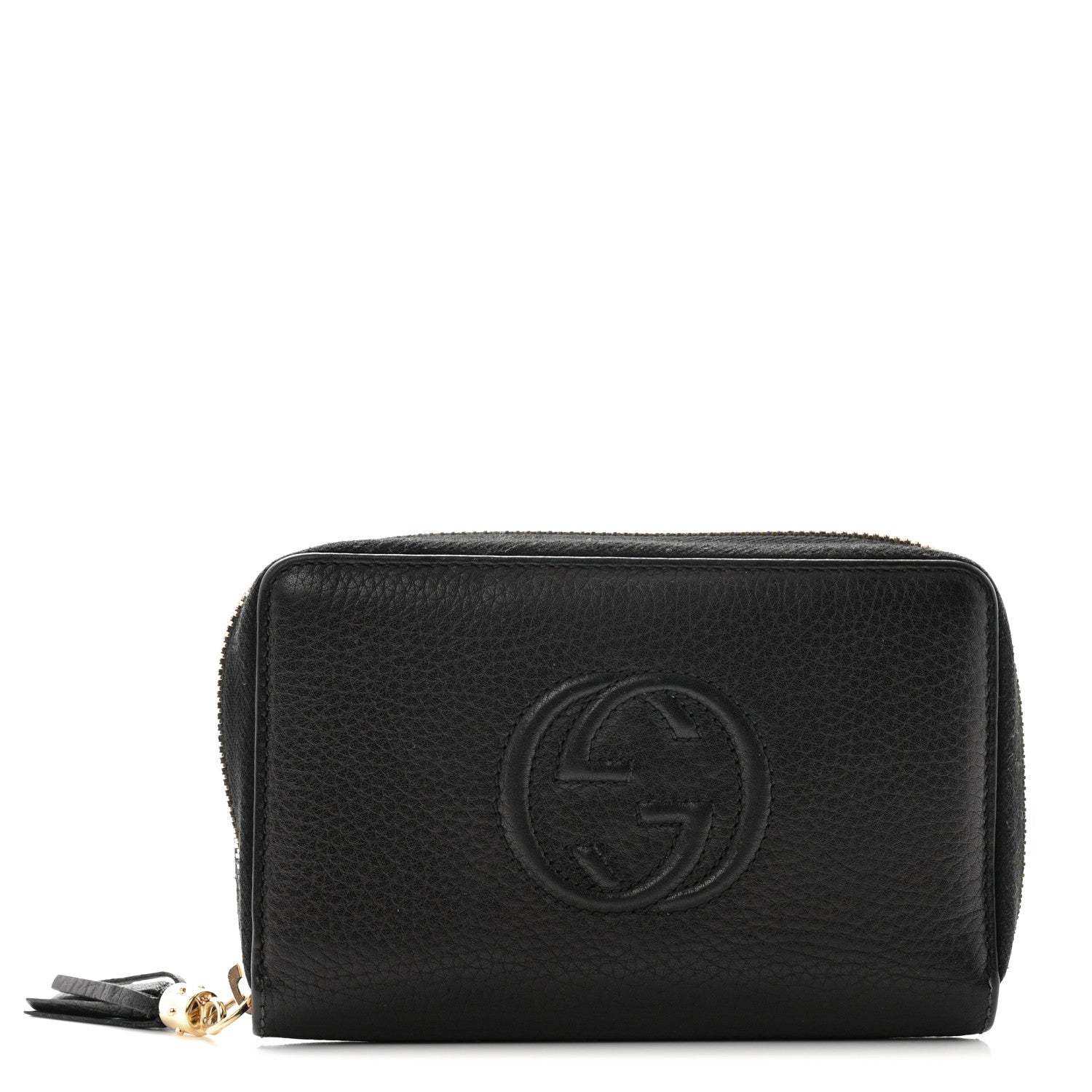 Gucci Pebbled Calfskin Medium Soho Zip Around Wallet Black 1 of 10