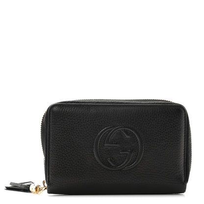 Gucci Pebbled Calfskin Medium Soho Zip Around Wallet Black 1 of 10