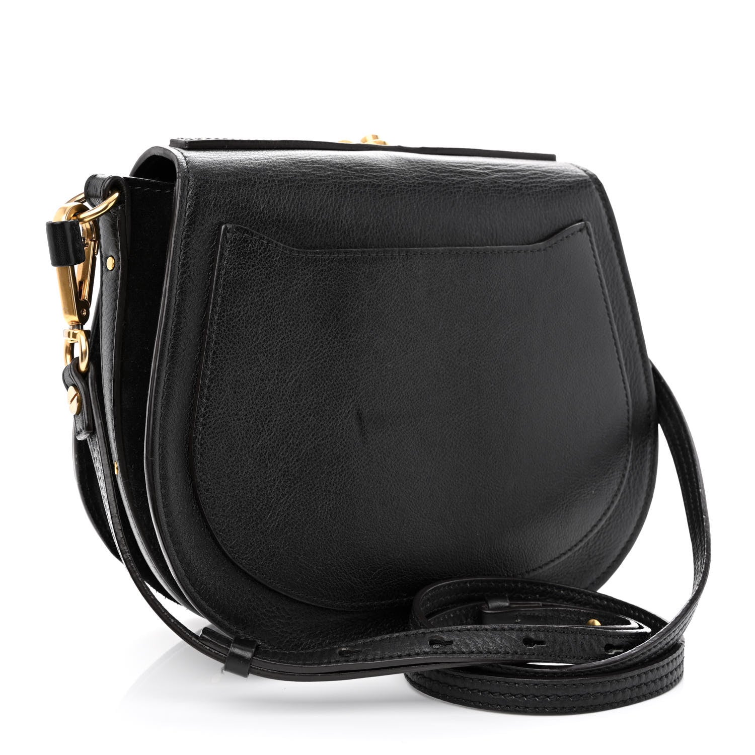 Chloe Calfskin Suede Medium Nile Bracelet Bag Black 2 of 11