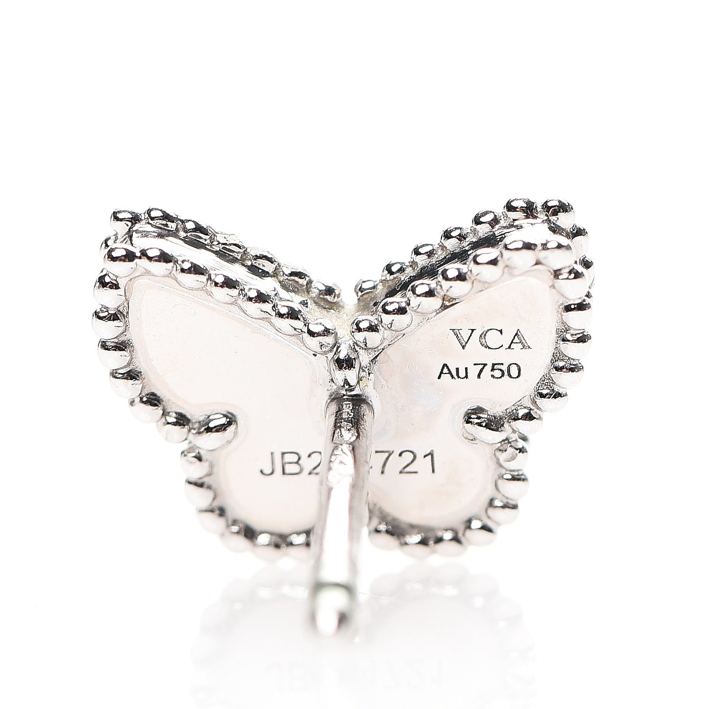 18K White Gold Turquoise Sweet Alhambra Butterfly Earrings