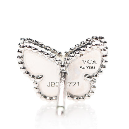 Van Cleef & Arpels 18K White Gold Turquoise Sweet Alhambra Butterfly Earrings 5 of 5