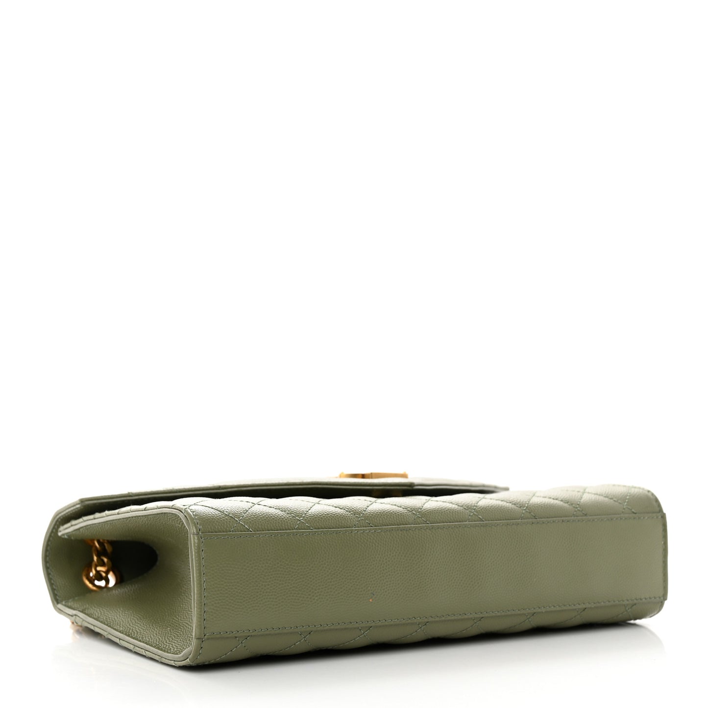 Grain De Poudre Textured Mixed Matelasse Medium Triquilt Monogram Satchel Vert Kaki