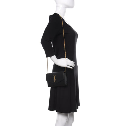 Saint Laurent Grain De Poudre Uptown Chain Wallet Black 2 of 11