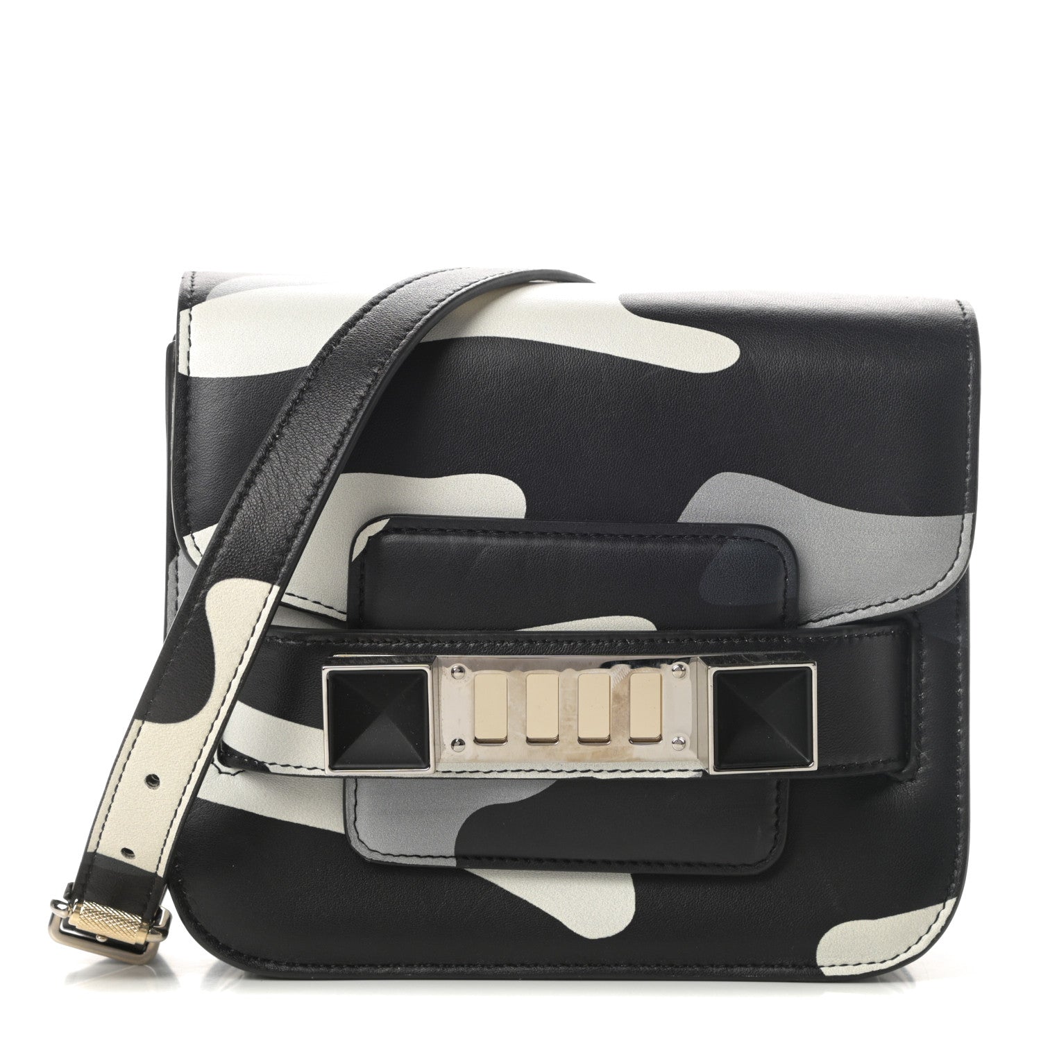 Proenza Schouler Calfskin Camouflage Tiny PS11 Classic Shoulder Bag Black 1 of 13