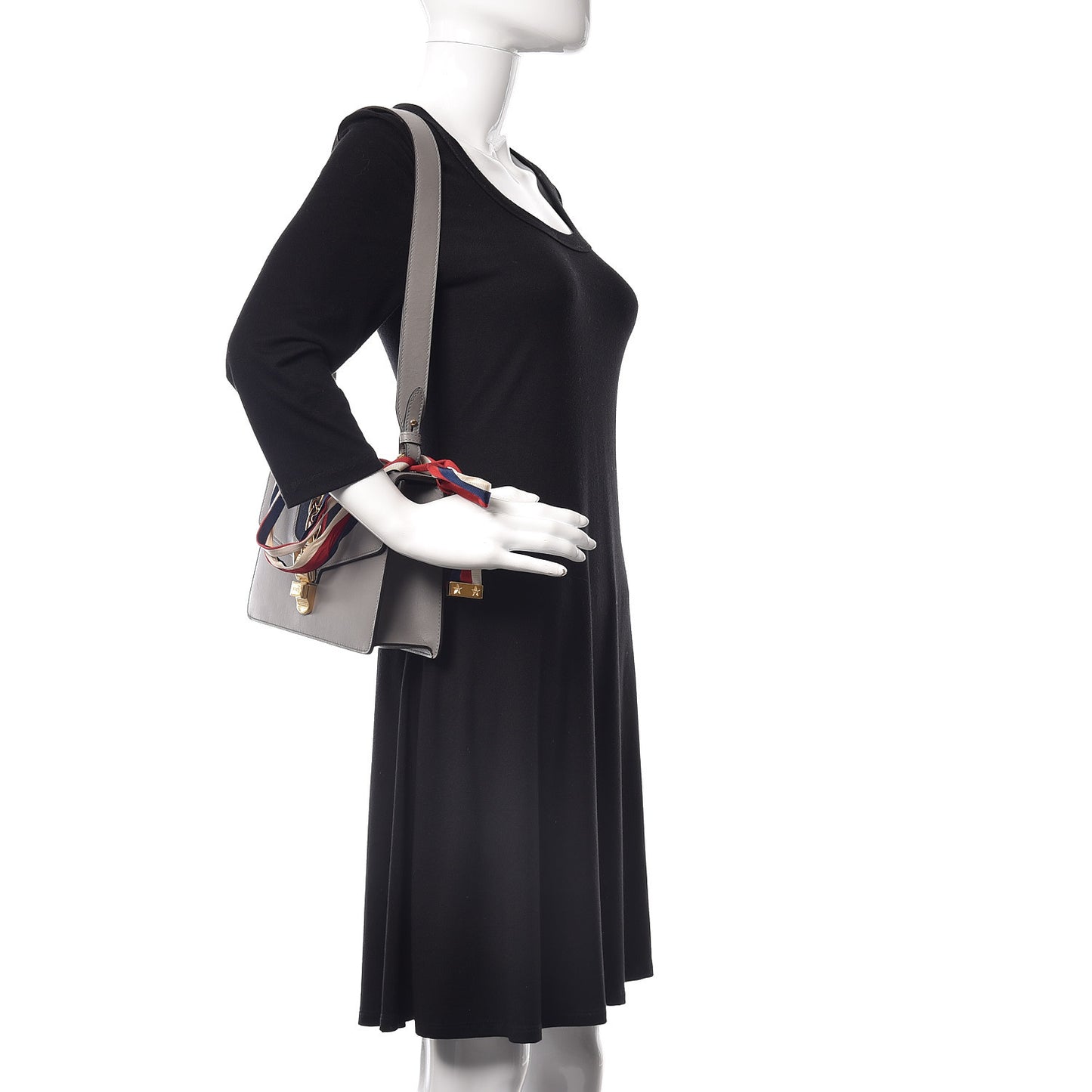Calfskin Small Sylvie Shoulder Bag Deep Grey