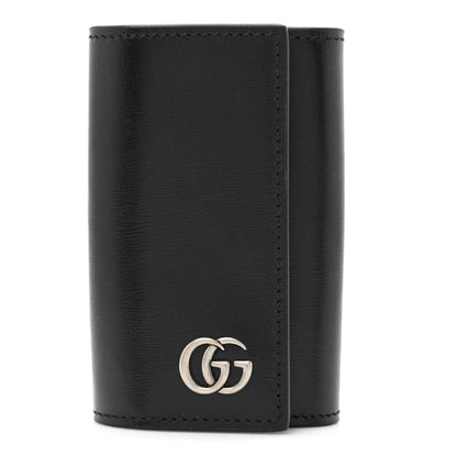 Gucci Calfskin GG Marmont 6 Key Holder Black 1 of 8