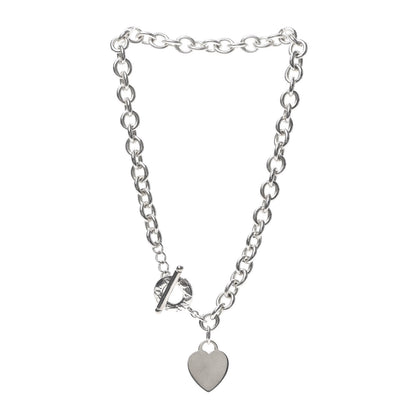Tiffany Sterling Silver Heart Tag Toggle Necklace 3 of 5