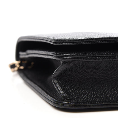Chanel Caviar Quilted Vintage Mademoiselle Wallet On Chain WOC Black 6 of 12