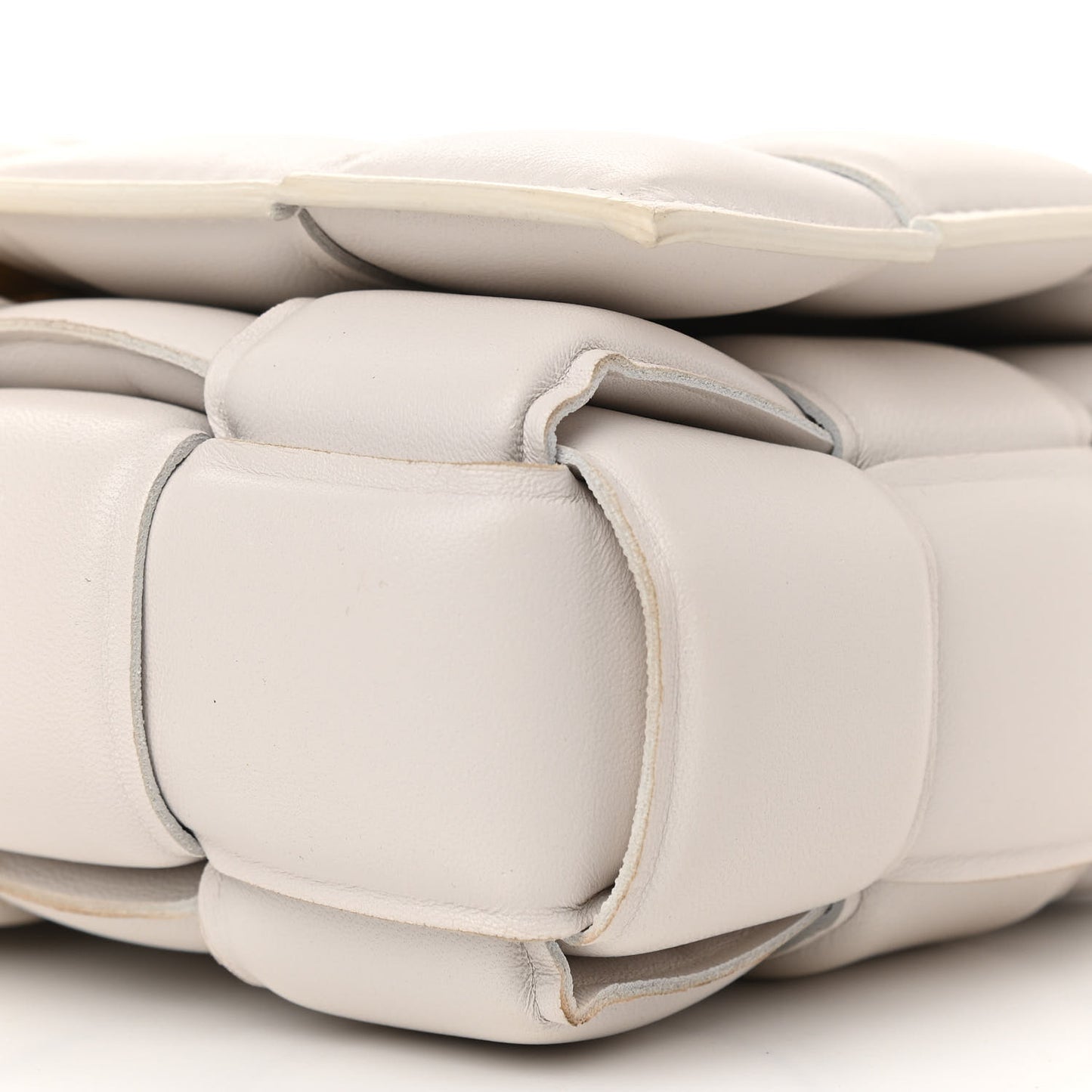 Nappa Maxi Intreccio Padded Cassette Crossbody Bag Chalk