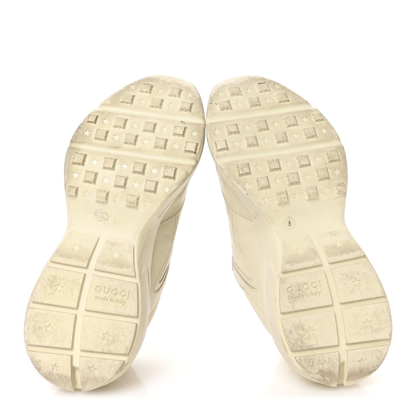 Calfskin Hawaii Printed Mens Rhyton Sneakers 8 White