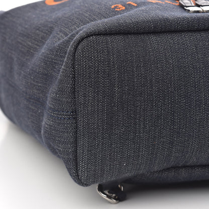 Chanel Canvas Large Deauville Backpack Denim Blue 8 of 14