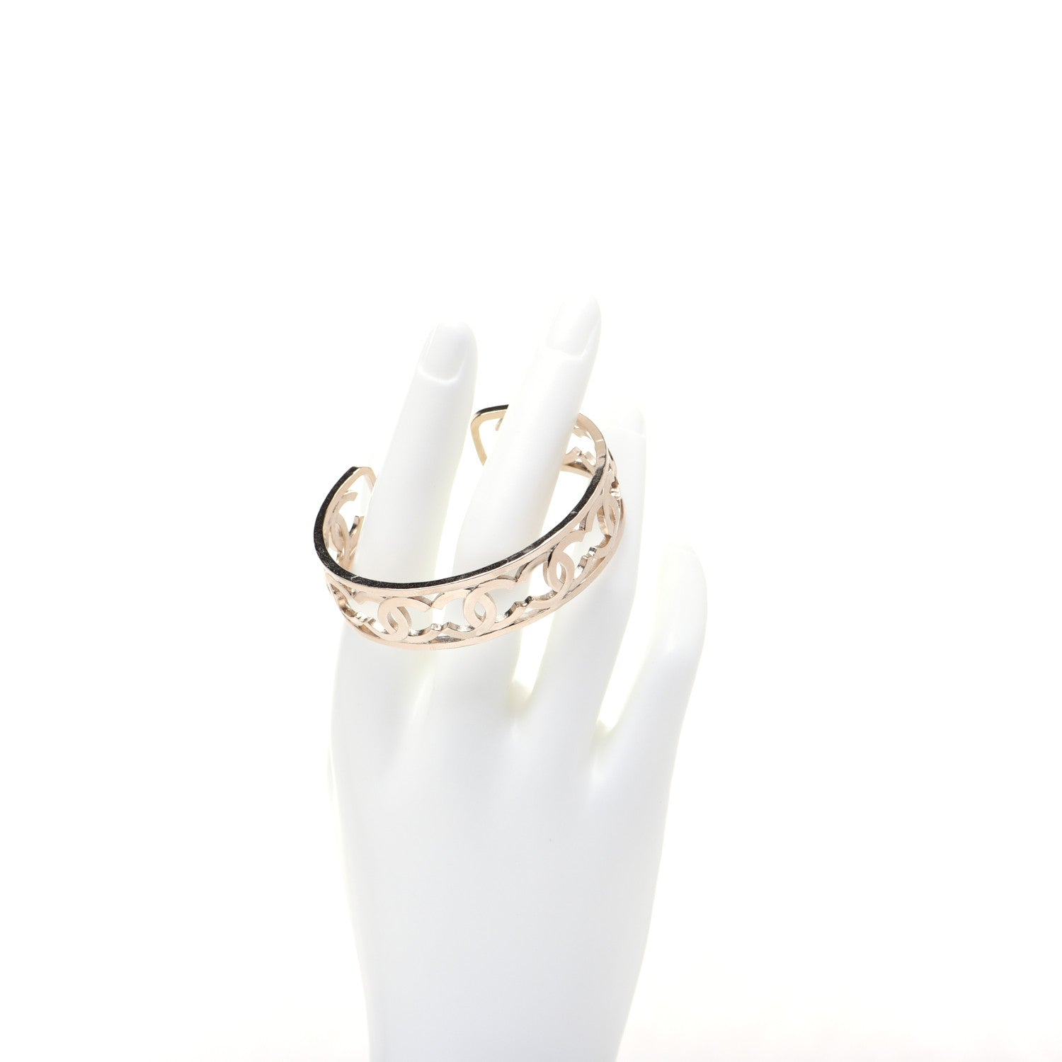 Chanel Metal Logo CC Cuff Gold 4 of 5