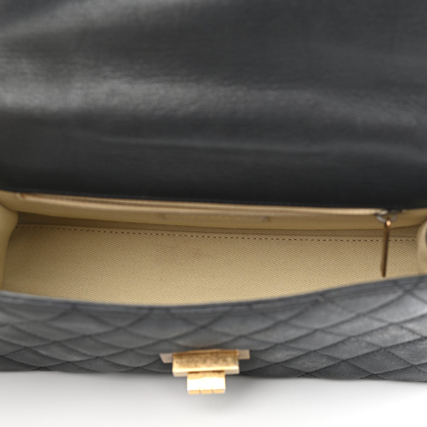 Goatskin Quilted Rita Flap Black