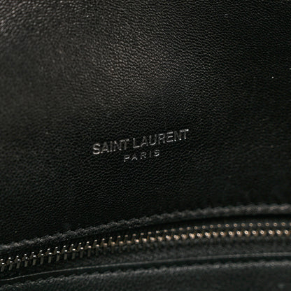 Saint Laurent Velvet Lambskin Quilted Rhinestone Sade Puffer Envelope Clutch Black 7 of 7