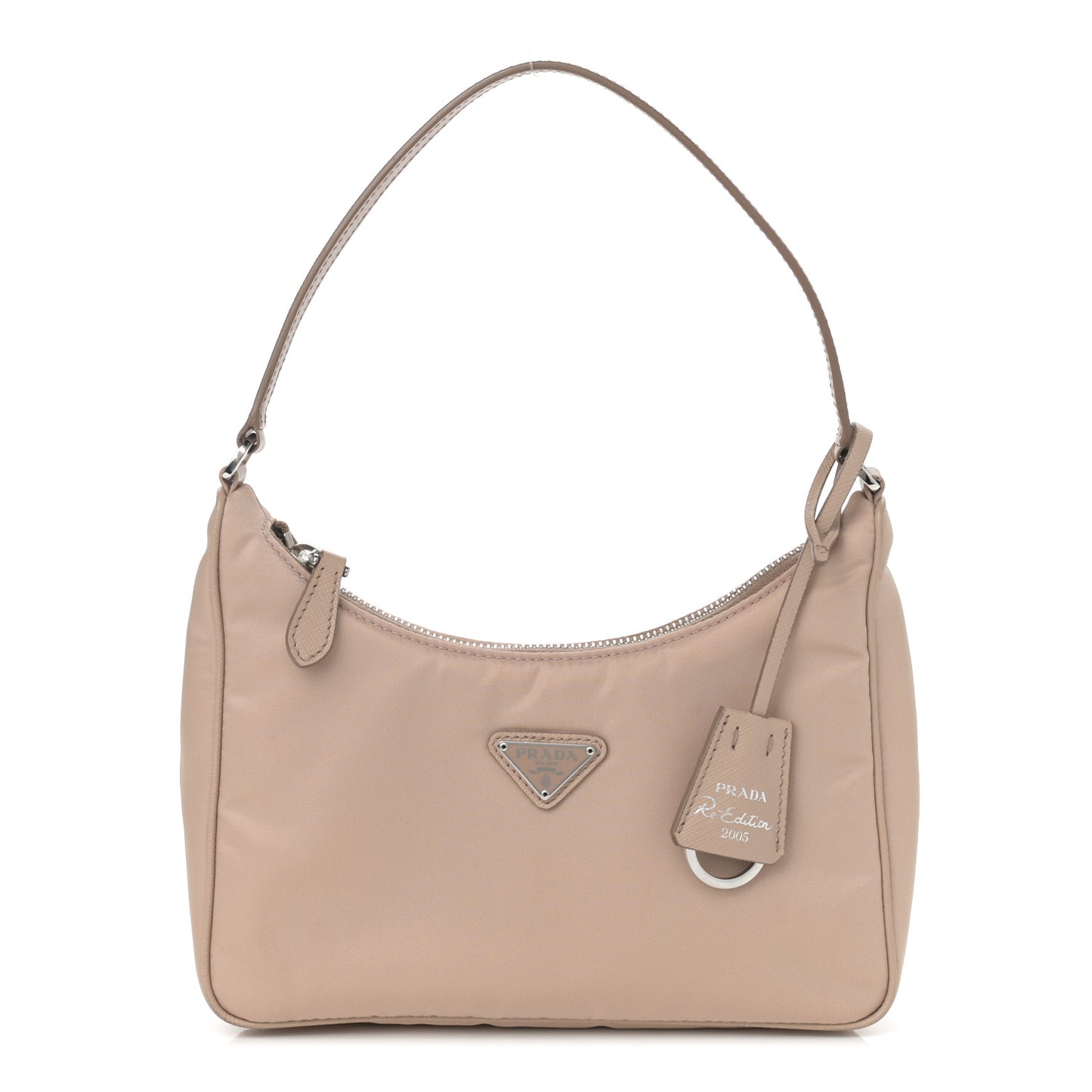 Re-Nylon Saffiano Mini Re-Edition 2005 Bag Cammeo