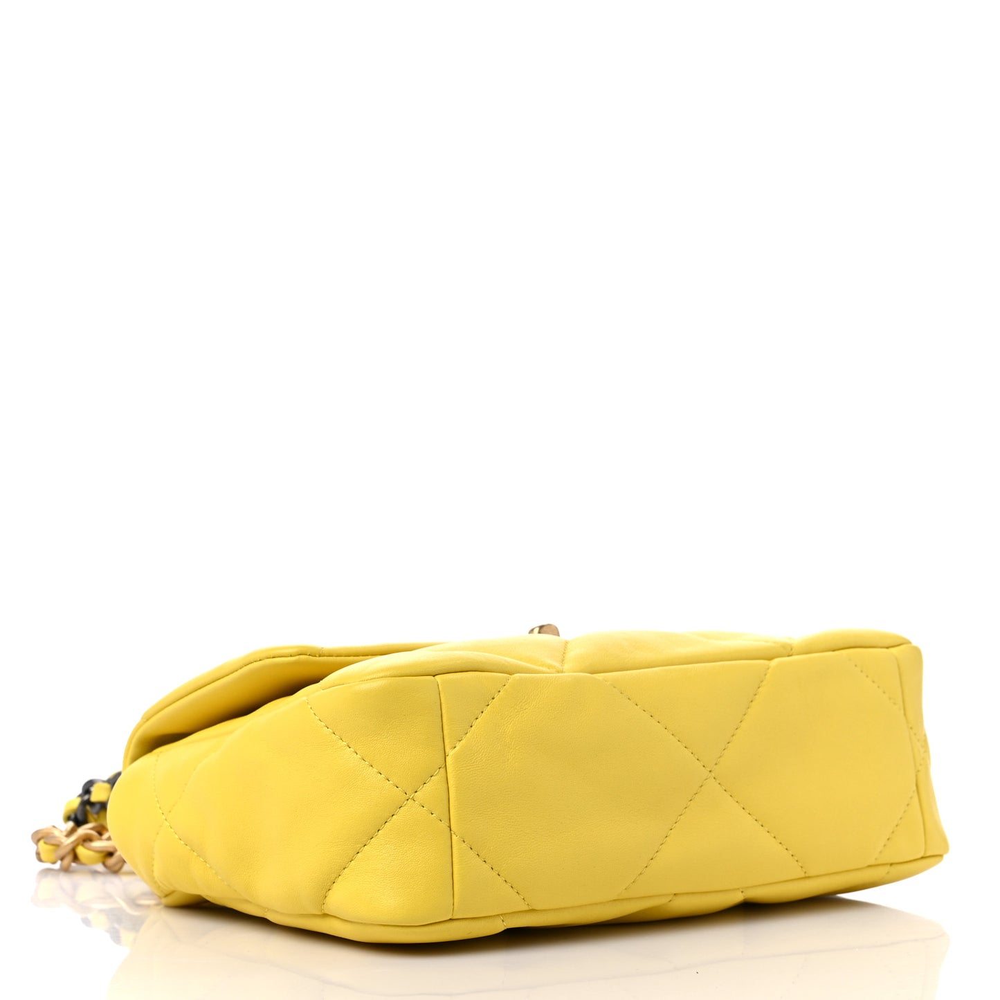 Lambskin Quilted Medium Chanel 19 Flap Yellow