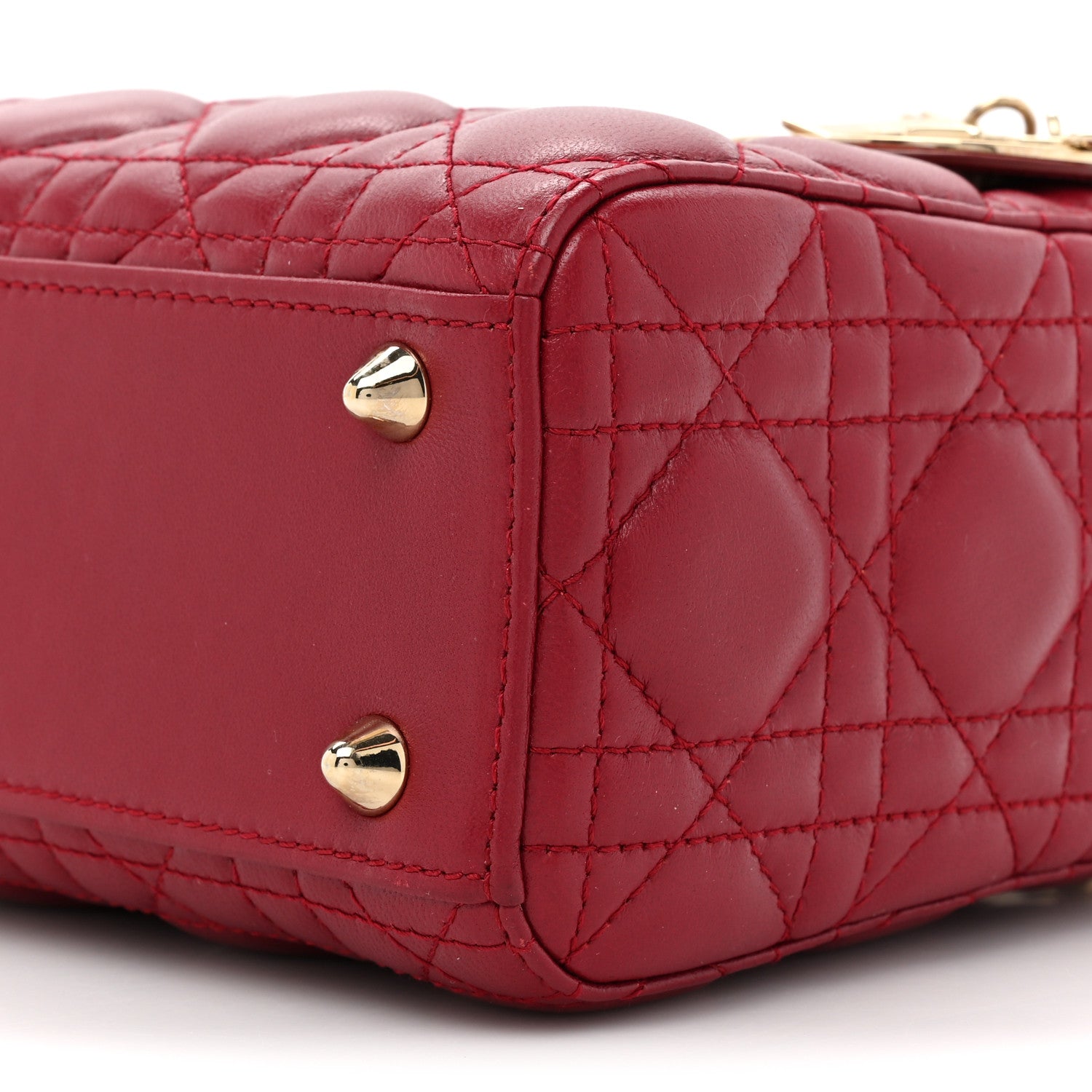 Christian Dior Lambskin Cannage Small Lucky Badges My Lady Dior Red 8 of 12