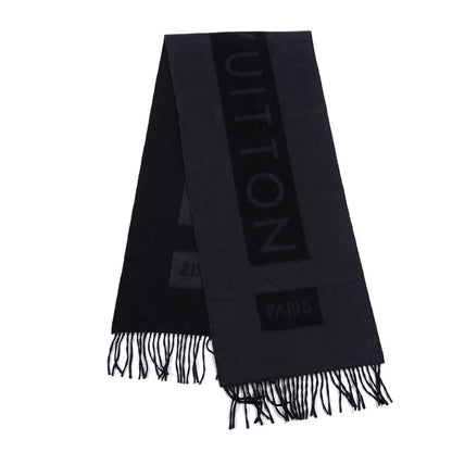 Louis Vuitton Cashmere Baroda Fringe Scarf Black 2 of 3