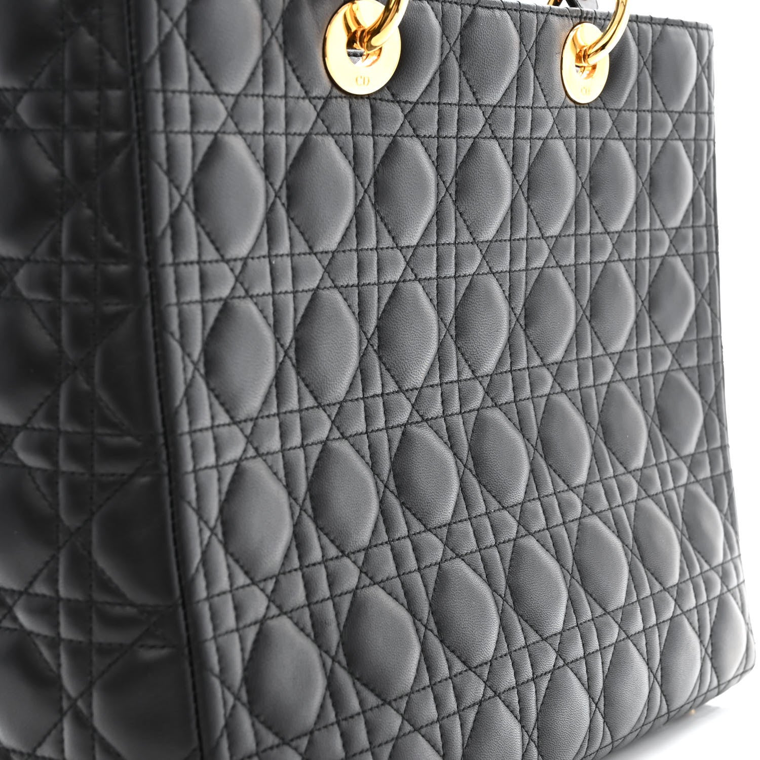 Christian Dior Lambskin Cannage Large Lady Dior Black 11 of 12