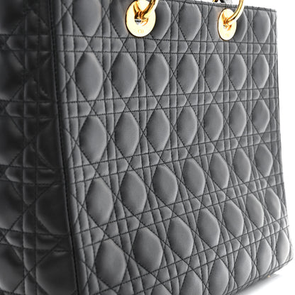Christian Dior Lambskin Cannage Large Lady Dior Black 11 of 12
