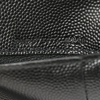 Saint Laurent Grain De Poudre Matelasse Chevron Monogram Zipped Two-Part Wallet Black 7 of 7