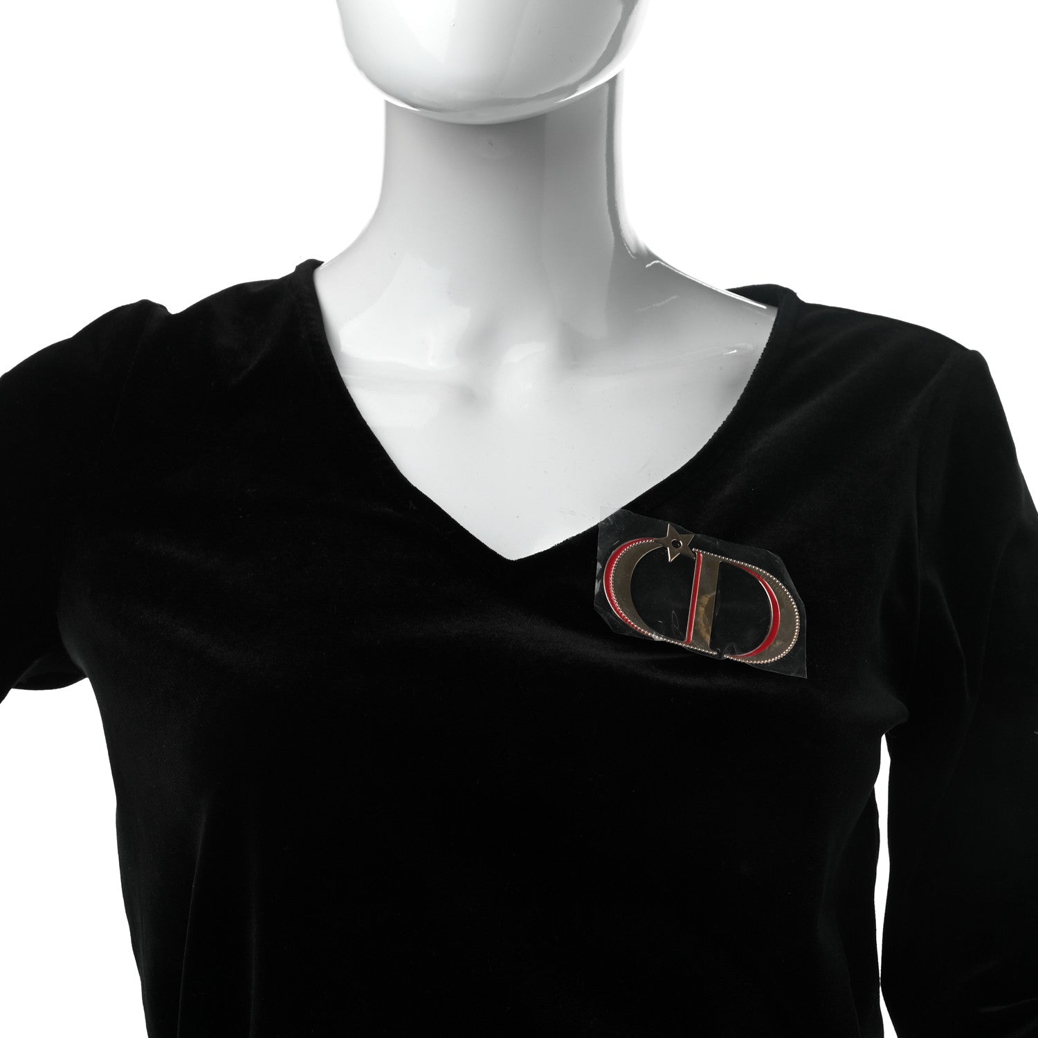 Christian Dior CD Logo Brooch Gold 2 of 4