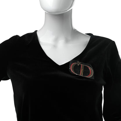 Christian Dior CD Logo Brooch Gold 2 of 4