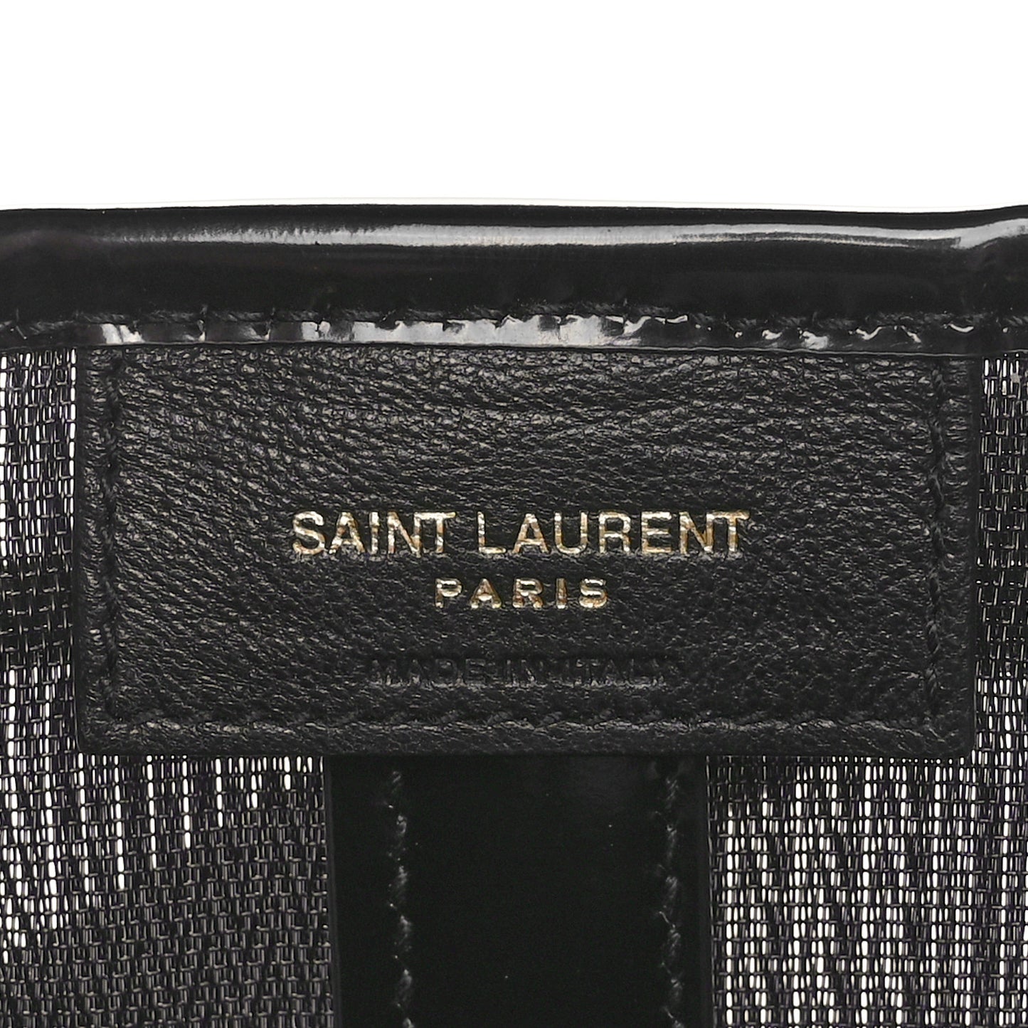 Mesh Patent Calfskin Daryl Shoulder Bag Black