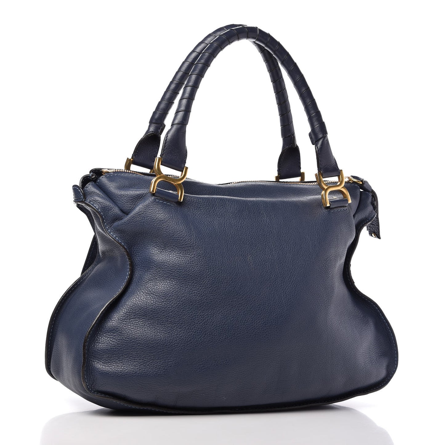 Calfskin Large Marcie Satchel Royal Navy