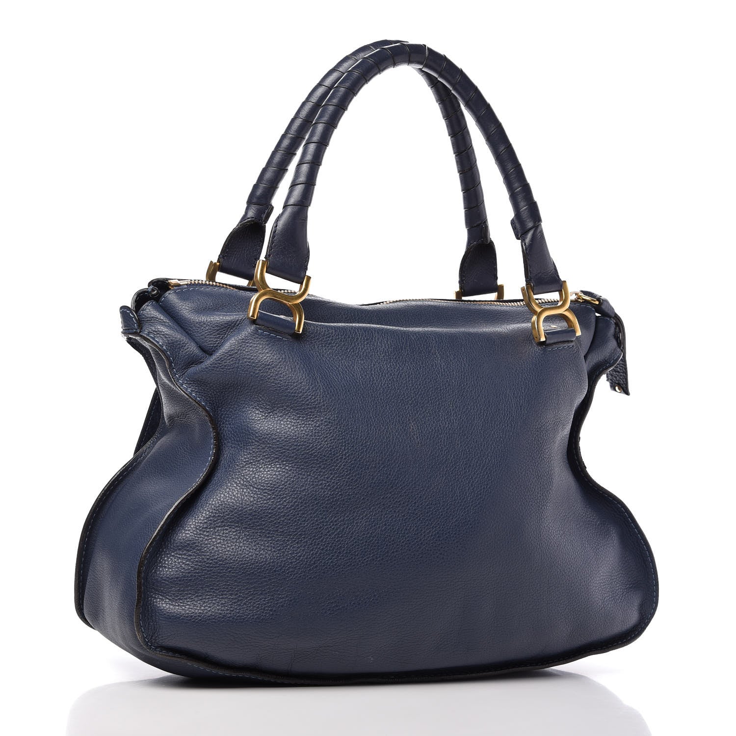 Chloe Calfskin Large Marcie Satchel Royal Navy 3 of 11