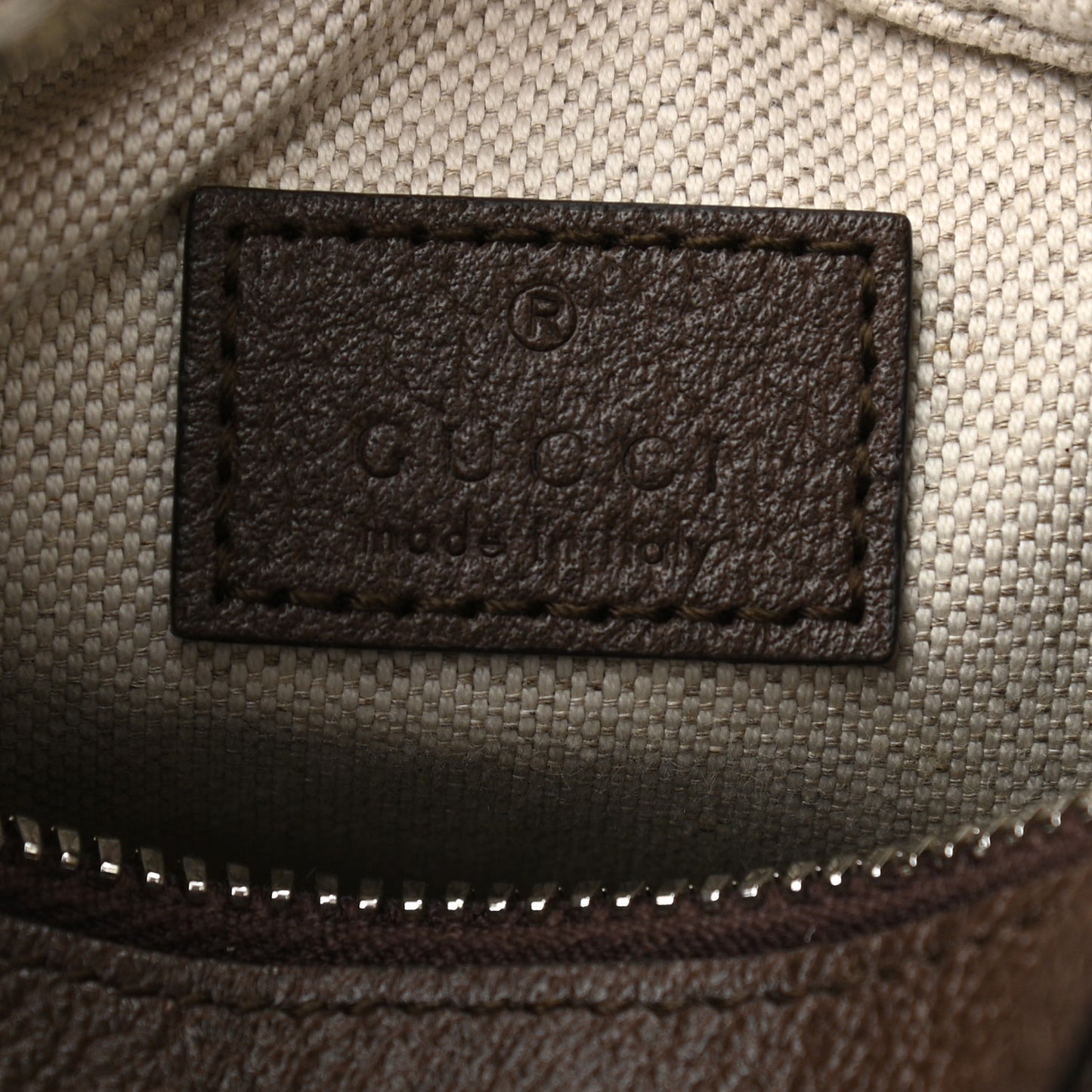 GG Supreme Monogram Textured Calfskin Web Small Attache Shoulder Bag Beige Ebony New Acero