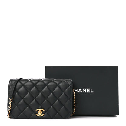 Chanel Calfskin Quilted Nailed CC Flap Bag Black 13 of 13