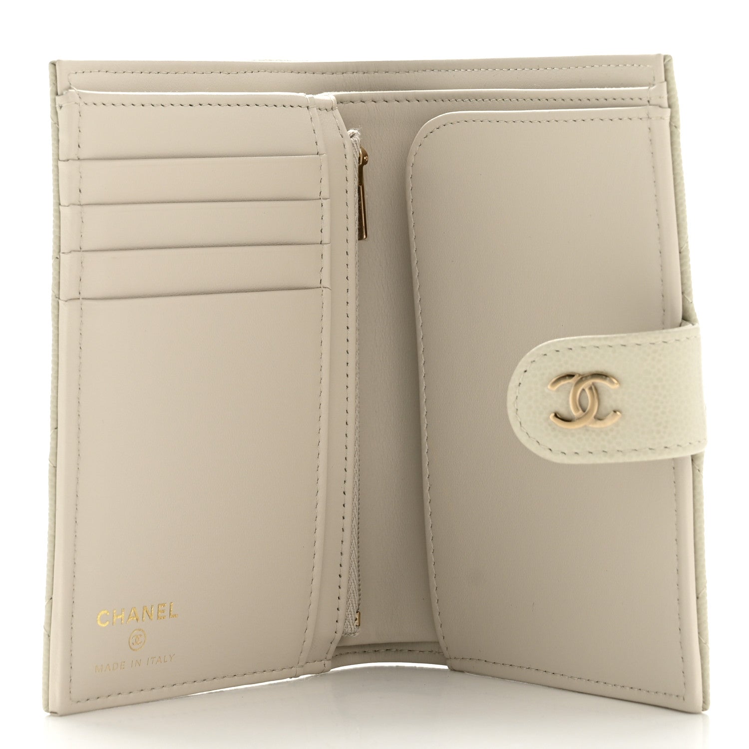 Chanel Caviar Quilted Passport Holder Light Grey 5 of 8