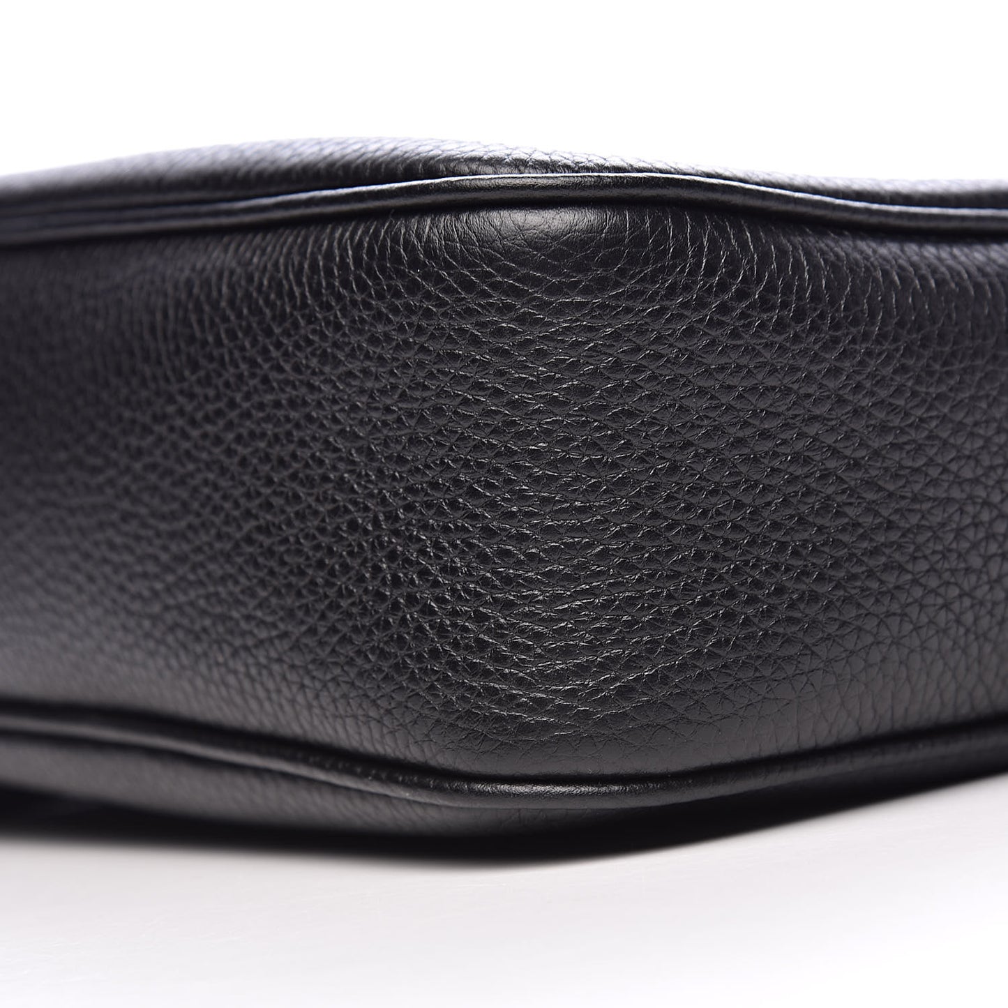 Pebbled Calfskin Small Soho Disco Bag Black