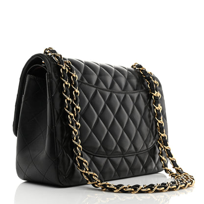 Chanel Lambskin Quilted Jumbo Double Flap Black 3 of 11