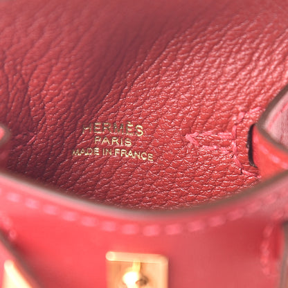 Hermes Tadelakt Mini Kelly Twilly Bag Charm Rouge Vif 4 of 6